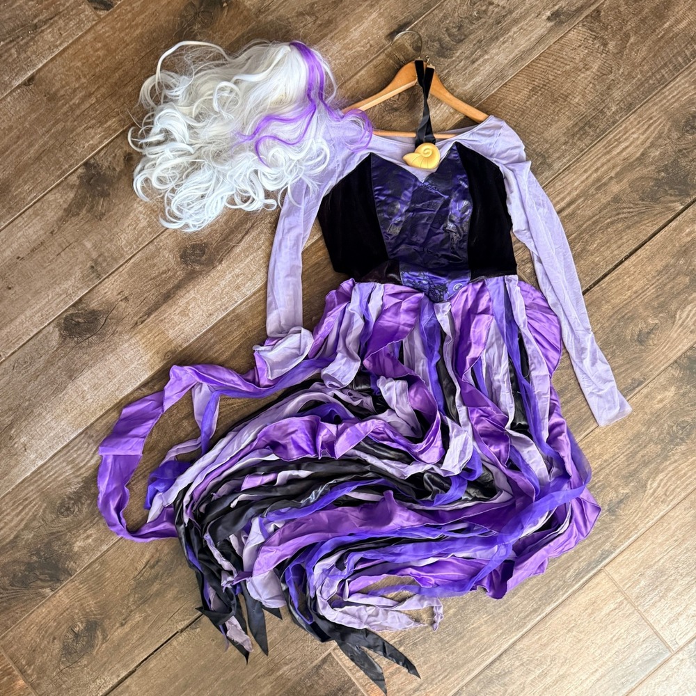 Spirit Disney Villains Women's Ursula 3 pc Costume (01553429),Purple Black, M